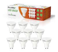 ALUSSO LIGHTING Pack of 10 GU10 Warm White 5W LED Bulbs Replaces 50W Halogen Lamps, 400 Lumens, 120° Beam Angle, Flicker-Free Spotlight, Non-Dimmable Reflector Bulb, Pack of 10
