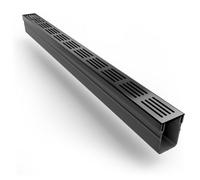 Alusthetic Black Aluminium Threshold Drainage Channel - Driveway Patio Garden Drainage System - 4 X 1M Lengths