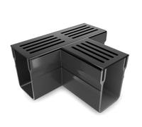 Alusthetic Black Aluminium Threshold T Section - Driveway Patio Garden Drainage System - Single