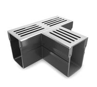 Alusthetic Silver Aluminium Threshold T Section - Driveway Patio Garden Drainage System - Single