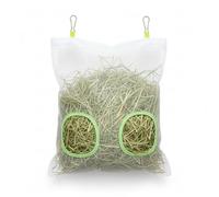 AlustraVive Rabbit Hay Feeder Bag, Chew-Proof Dual-Hole Slow Dispenser for Bunny & Guinea Pigs 9.8x11inches, 2025 New Model