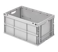 Alutec 05100 Folding Box 600x400x320 mm Grey PP Material Open Grips