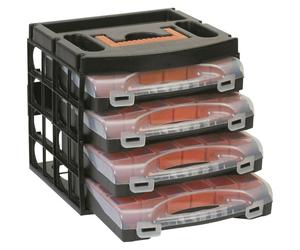 Alutec 66004 Assortment Case Modular Storage 9 Transparent Organisers