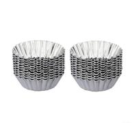 Aluum Egg Tart Moulds 20 Pack Reusable Metal Baking Cups Silver