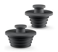 Aluvor 2 Pack Bathtub & Sink Drain Stoppers, Silicone, Black, Model 6211-4