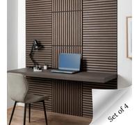 Aluxo Acoustic Square Wall Panels 60 X 60Cm (Set Of 4) - Walnut (Dark Oak)