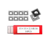 ALUYEH 10 Pcs Square Carbide Inserts Knives for Planer Helical Cutterhead, 15x15x2.5mm 30° Angle R150 Radius Woodturning Tool Replacement