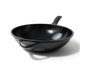 Alva 12 Inch Nonstick Wok Pan, Induction Compatible Flat Bottom Stir Fry Pan, PTFE- and PFOA-Free Ceramic Nonstick Wok, Dishwasher Safe, Fast Even Heating for Stir-Fry, Sautéing & Everyday Cooking