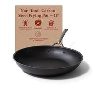 Alva 11” Carbon Steel Frying Pan - Naturally Nonstick, Made without PTFE, PFOA, & PFAS, Oven & Induction Safe, Chef-Grade Heat Control, Built to Last a Lifetime