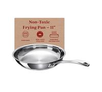 Alva Chef 11" Stainless Steel Frying Pan Skillet, Non-Toxic PFAS, PFOA & PTFE Free, Stay-Cool Handle Compatible with All Stove Tops & Induction Ready, Oven & Dishwasher Safe, Durable Fast & Even Heat