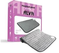 Alva Electric Heating Pad - 4 Heat Levels, Washable Fleece Cushion Pad - Back, Neck, Shoulder, Knee, Period Cramp Pain Relief, Small Heated Pad for Women & Men (Gray, 30x40 cm)