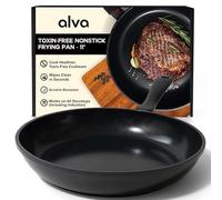 Alva Energy 11″ Non-Toxic Ceramic Frying Pan - PFAS/PTFE-Free, Induction-Safe Recycled Aluminum - Fast, Even Heat with Stay-Cool Handle, Lightweight for Everyday Cooking