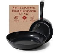 Alva Energy 8" & 9.5" Ceramic Nonstick Frying Pan Set - PFAS-Free, Lightweight, Fast Heating Skillet with Stay-Cool Handle - Non-Toxic, Dishwasher Safe Cookware