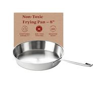 Alva Maestro Stainless Steel Frying Pan Skillet Non Toxic Omelette Pan Kitchen Cookware 8" PFAS, PFOA & PFTE Free, Induction Safe