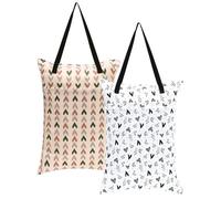ALVABABY 2 Pack Large Wet Dry Bag Waterproof Hanging Cloth Diaper with Double Zippered Pockets 25x18 inches 2HL04