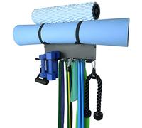 Alvade Gym Storage Rack Multi-Purpose Exercise Band Rack,Resistance Bands Rack, Lifting Belt and Jump Rope Storage, Yoga Mat and Foam Roller Holder