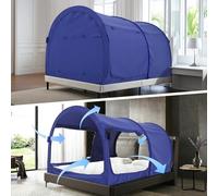 Alvantor Bed Canopy Tents Dream Privacy Space Double Size Sleeping Tents Indoor Pop Up Portable Frame Curtains Breathable Navy Cottage (Mattress Not Included) Reducing Light