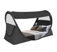 Alvantor Bed Canopy Tents Dream Privacy Space Queen Size Sleep Tents Indoor Pop Up Portable Frame Curtains Breathable Gray Cottage (Mattress Not Included) Reducing Light