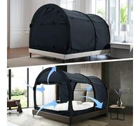 Alvantor Bed Canopy Tents Dream Privacy Space Queen Size Sleeping Tents Indoor Pop Up Portable Frame Curtains Breathable Grey Cottage (Mattress Not Included) Reducing Light