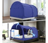 Alvantor Bed Canopy Tents Dream Privacy Space Single Size Sleeping Tents Indoor Pop Up Portable Frame Curtains Breathable Navy Cottage (Mattress Not Included) Reducing Light