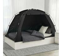Alvantor® Bed Tent Twin Size, 93% Blackout Privacy Sleep Tent for Indoor Use, Easy to Set Up Dream Play Tent with 2 Doors, Portable Breathable Shelter for Kids and Adults, Black