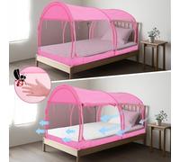 Alvantor Mosquito Net Bed Canopy Tents Dream Tents Privacy Space Twin Size Sleeping Indoor Pop Up Portable Frame Breathable Cottage Pink (Mattress Not Included)
