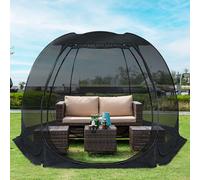 Alvantor Pop Up House Tent, Outdoor Canopy Tent with UV Resistant, Easy Up Foldable Screen House for Camping Garden, Black, 12 x12 FT