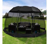 Alvantor Pop Up Screen House, Outdoor Mosquito Mesh Tent with UV Resistant, Pop Up Canopy Easy Up, Foldable Screen Room for Camping,Backyard, Garden, Patio(Black, 15x15 FT)