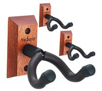 Alvar Neboic 3 Pack Wood Guitar Wall Mount, Hanger, Hook for Electric, Acoustic, Classical, Bass Guitars
