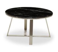 alvara round black marble top coffee table with silver base