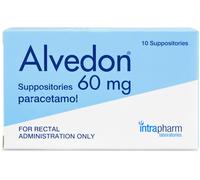 Alvedon Paracetamol Suppositories 60mg 10 Pack