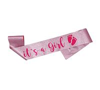 ALVENDIA Sash for It's a Gril for a Mum to Be in Pink Glitter - Sash to wear for a Baby Shower - Perfect for Pictures (Girl Glitter Pink)