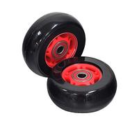 AlveyTech 76 mm x 30 mm Caster Wheels for Razor Crazy Cart (V7+, V1+, & V3+) (Set of 2) (Black Wheel Red Hub)