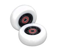 AlveyTech 76 mm x 30 mm Caster Wheels for the Razor Crazy Cart (V7+), Shift (V1+), and the XL (V3+) (Set of 2) (White Wheel Black Hub) - Replacement Scooter Wheel Parts, Kids Drifting E-Scooter