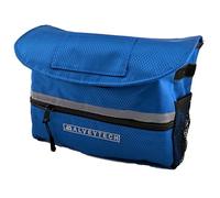 AlveyTech Saddle Bag for Mobility Scooter, Wheelchair, & Power Chair (Small, Blue) - Armrest Accessories Holder for Wheelchairs and Electric Scooters, Side Pouch Storage Organizer, Bags for Adults