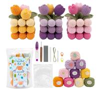 Alvian Tulip Crochet Starter Kit for Beginners Complete Knitting & Crochet Kit with Metal Hooks, Soft Yarn & Video Tutorial DIY Craft Gift
