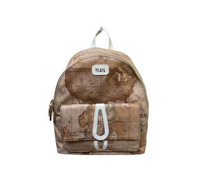 Alviero Martini 1A Classe Geo Classic Backpack, PVC Coated Canvas, Adjustable Shoulder Strap, 31 x 20 x 7 cm, 4.3L, Casual Elegant