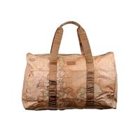 ALVIERO MARTINI 1a CLASSE Geo Soft Printed Fabric Travel Bag with 1AClass Logo Ribbon Handles, Front Tag, Matching Pouch, Closure with, beige