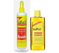 Alvies® Sulfur BraidAnti-dandruff Itch relief 12oz, Braid Spray, Medicated Braid Spray & Deep Cleaning anti-dandruff Shampoo Size: 7.5oz (Set)