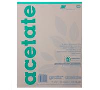 Alvin 5CL0912 9 in. x 12 in. x 0.005 in. Grafix Biodegradable Clear Acetate - Pad of 25 Sheets