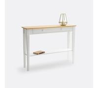 Alvina Solid Pine 1-Drawer Console Table White/Natural