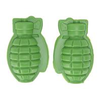 Alvinlite 3D Grenade Ice Cube Mold, 3D Grenade Silicone Mold Set of 2, Large Ice Cube for Whiskey, Silicone Molds for Fat Bombs, Ideal for Baking A Great Gift For Men, Military Fan grenade