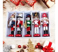 Alvinlite 5pcs Christmas Nutcrackers Ornaments 12cm Nutcracker Figures Holiday Party Tabletop Decor Nutcracker Soldier Figure Decoration Crafts Art for Home Christmas New Year Gift(Assorted Color)