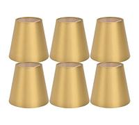 Alvinlite Chandelier Shades Lamp Shades Set Of 6, Sconce Shade Small Rustic That Clip on the Bulb Bell Lamp Shades Red for Floor Chandelier Pendant Light Replacement(Gold)
