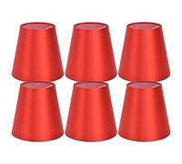 Alvinlite Chandelier Shades Lamp Shades Set Of 6, Sconce Shade Small Rustic That Clip on the Bulb Bell Lamp Shades Red for Floor Chandelier Pendant Light Replacement(Red)