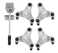 Alvinlite Furniture Mover Dolly, 4 Wheels Heavy Duty Wheel Movers Dolly Lockable Wheel, Furniture Transport Set Silver Lifter Moving Plate for Heavy Objects Bearing 400KG