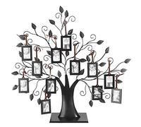 Alvinlite Photo Frame Family Tree Mental Picture Display Tree with Hanging Photo Frame Standing Decorationon(black)