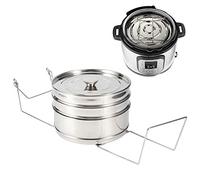 Alvinlite Stackable Stainless Steel Steamer Insert, Pressure Pot Accessories with Loop for Instant Pot, Baking Lasagne Pan, Steam Pot
