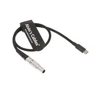 Alvin's Cables 2 Pin Male to Micro USB Power Cable for Z CAM E2 Flagship to Nucleus Nano Braided Wire 30CM