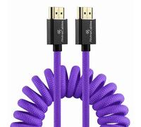 Alvin's Cables 8K 2.1 HDMI to HDMI Cable 8K@60Hz 4K@120Hz High-Speed for Atomos Ninja,for Sony FS5 FS7 FX9,BMPCC,for Canon C300 C500,Braided Coiled Cable Purple